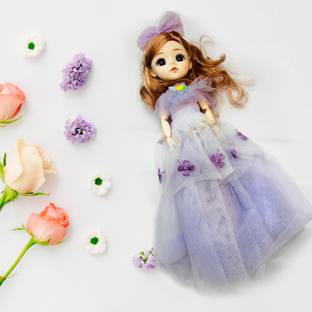 Elegant Lifestyle Cute Princess Doll Movable Joints Dressup Barbie Doll Toy Birthday Gift Keychain
