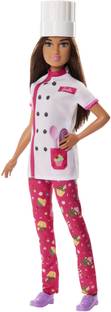 BARBIE Doll & Accessories, Career Pastry Chef Doll with Hat, and Cake Slice