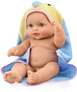 YAAH CREATION blue little baby with towel movable hands and legs for kids