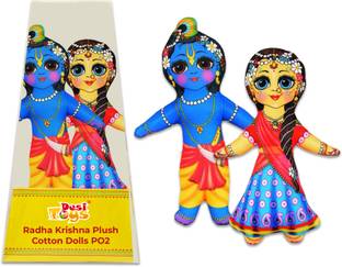 Desi Toys Radha Krishna Plush Cotton Washable Dolls Pack Of 2
