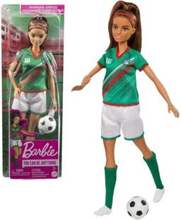 BARBIE Soccer Fashion Doll With Brunette Ponytail,Colorful doll