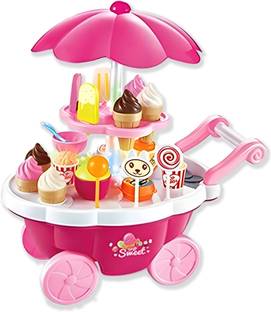 Gamevana Unicorn Sweet Cart | Ice Cream Cart |High Grade Plastic
