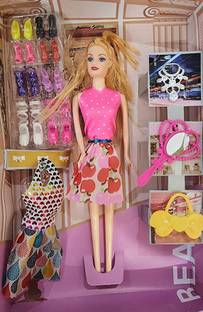 SURYAANSHI Girl's Fashion Doll with Dresses Makeup and Doll Accessories, Style Wardrobe