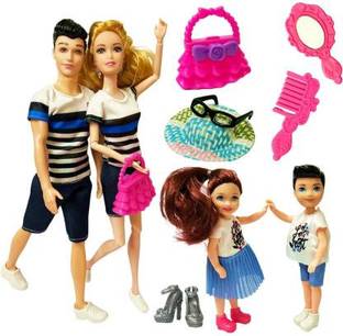 Tarak Family Barbie Doll Set for Girls/ Doll Set for gilrs of 4 Dolls set