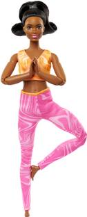 BARBIE Made to Move Fashion Doll, Brunette Wearing Removable Sports Top & Pants