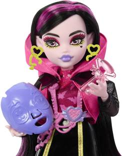 MONSTER HIGH Draculaura Doll, Skulltimate Secrets Neon Frights, Dress-Up Locker,19+ Surprises