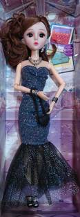 star impex Movable Joints Cute Beautiful Eyes Fashionable Princess Dress Doll