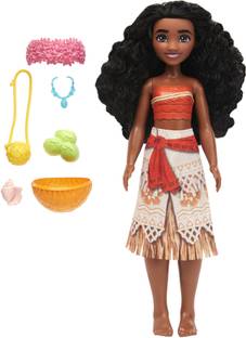 DISNEY PRINCESS Island Adventure Moana Fashion Doll & 6 Accessories, Removable Outfit