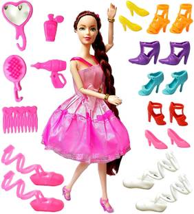 BKDT Marketing Doll Set with Moveable Arms & Legs for Girls with (Fashion Accessories)