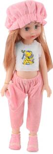 EL FIGO Girl Doll in Pink Velvet Dress With Hat & Hand Bag For Kids Age 2 years - 6 years