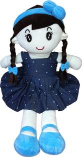 ATISHAY RETAIL Soft Stuffed Doll for Girls,Plush Doll,Denim Dress,Perfect Gift,Age 1 +,H-57cm