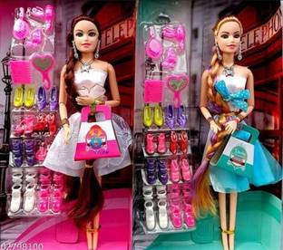 Bhagat Infotech Unique gift Shop long hair doll fashion doll best toy of your baby (2 psc)