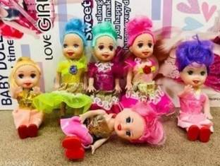 RAGVEE Cutie mini doll (Multicolor)(PACK OF 6)