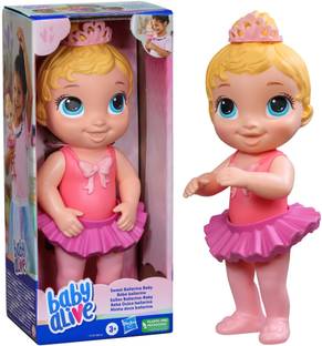 Baby Alive Sweet Ballerina Baby Doll, Pink, 10.5-Inch Ballet Doll with Tutu Skirt and Tiara, Blonde Hair Toy for Kids Ages 3 Years and Up
