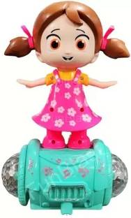 White Devil Rotating Musical Dancing Girl Doll Toy with Multi Color Flashing Lights