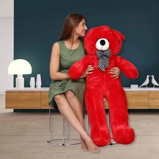 TRUELOVER TEDDY BEAR SOFT TOYS 4 FEET RED TEDDY SO CUTE AND SMOOTH TEDDY BEAR 120CM