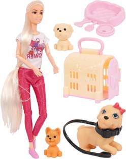 star impex Alia Doll with 2 Happy Pets Role Play Set for Age 3+ Fun Role Play Toy Set