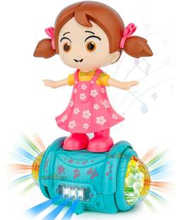mega shine 360 Degree Rotating Musical Dancing Girl with 5D Light & Musical Sound