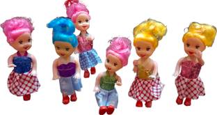 AKTOON TOYS Alviya 6 Sisters Doll with Beautyful Hair & Movable Body Parts Doll Set
