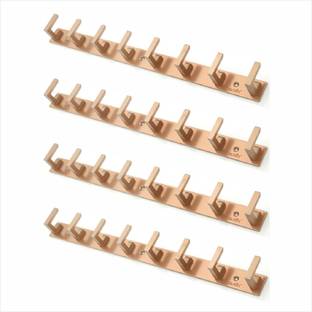 GLOXY 8 Hooks Stainless Steel Wall Mount Hanger for Hanging Clothes- Rose Gold,4Pcs Door Hanger