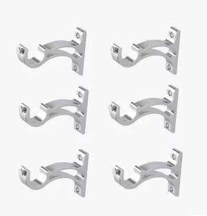 Walker's Decor Decor Silver Rod Rail Bracket Metal (Pack of 6) Door Hanger