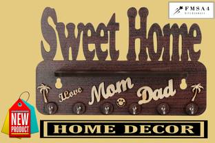 MRLBESTTRENDS Scotty Design i Love Mom Dad Wood Key Holder