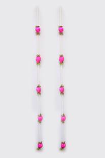 Vinayak White Pearl Line withArtificial Roses | Elegant Floral Hanging Garland for Decor Door Hanger
