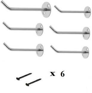 Q1 Beads 4" inch 6 Pcs Steel Display Hook Hanger for Showroom/Mobile Shop/Wall Mount Door Hanger