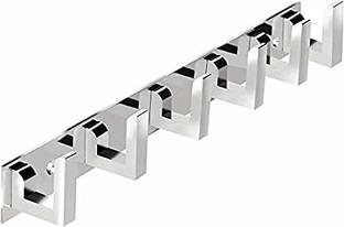 LAPRIK (Pack of 1) L Tone 6 Hook Wall Hanger Cloth Hanger/Door Hanger/Key Holder/ Hook Rail Hanger for Clothes,Keys,Towel(Pack of 1) Door Hanger
