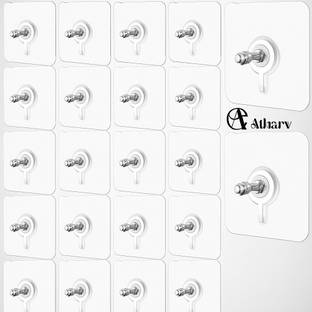 ATHARV Wall Screw Adhesive Non-Trace No Drilling Home Installation Hook 20 Door Hanger