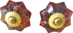 Robin Export Company Antique Vintage old Glass Amber Door Knob Brass Door Knocker