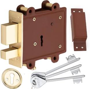 BUCKLER Iron Main Door Lock Set 100MM-8 Levers Double Turn,3 Keys, Heavy Duty Lock