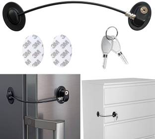 Archoice Safety Door Locks with 2 Keys for Cupboard, Cabinets, Fridge Child Safety Strap Lock
