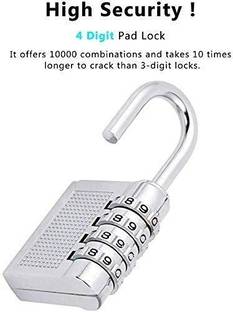 HENJI lukzer 1PC Resettable Combination Stylish 4 Dial Padlock for Lockers Combination Lock