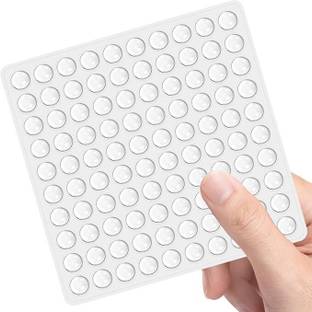 ZIVINI 100pcs Round Adhesive Silicone Bumper Door Cabinet Drawer Safety Mute Buffer Sticky Rubber Dots, Non-Slip Cabinet Stoppers For All Furniture Wall Mounted Door Stopper