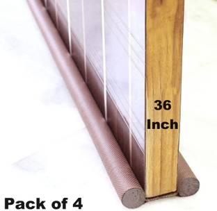 CREMPIRE Pack of 4, 36 Inches Magic Door Draft Stopper Adjustable Sweeps Noise Blocker Durable Floor Mounted Door Sealing Strip Guard Floor Mounted Door Stopper