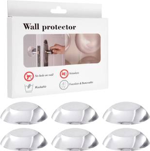 SHOPOWARE 06 pcs Door Knob Wall Protector - Rubber Door Stopper Self-Adhesive with Strong Stickiness Door Knob Wall Protector Transparent Round Silicone Wall Mounted Door Stopper