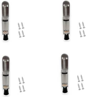 Volo SS Floor Door Stop Holder with Rubber Shoes Foot Operated Function(Pack of 4pc) Door Mounted Door Stopper