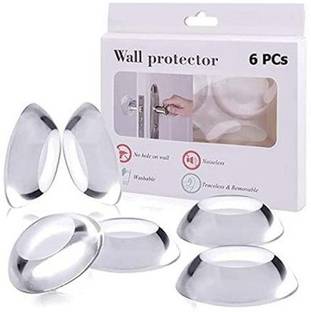 BROGBUS Silicone Door Bumper Wall Protector Doorknobs, Headboard, Refrigerator Door, Cabinets (Pack Of 6) Wall Mounted Door Stopper