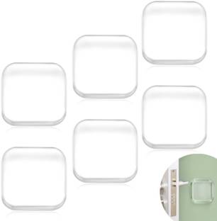 SUPVOX Rubber Door Stopper Clear Gel Bumper for Home Office 6pcs Self Adhesive Rubber Door Stopper and Wall Protector Square Gel Bumper 6 Pieces Wall Mounted Door Stopper