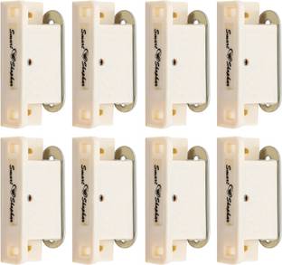 Smart Shophar SHA68DC-QUIC-SL_P8 Quick Door Catcher 2.25 Inches Silver White Cream, Pack of 8 Door Mounted Door Stopper