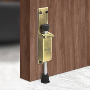 Impulse by Plantex Kick Down Door Stopper Spring Loaded Telescopic Step On/Off Door Stopper Rubber- Pack of 1 (Brass Antique /APS-SH-30) Door Mounted Door Stopper