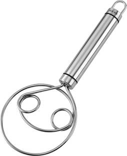 Estervig Stainless Steel Dough Mixer with Hanging Hole, Atta Kneader, Manual Flour Beater Stainless Steel Detachable Dough Maker