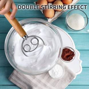 AADGEX Wooden Handle for Sourdough Bread Making Stainless Steel Continuous Dough Maker
