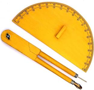 RINM Wooden Compass & Half Circle for Teachers – for black board Drafting Compass Set