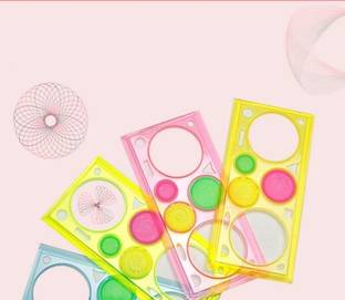 KRYTONE 3 Pcs Spirograph Geometric Ruler Drafting Tools Stationery for Children Drafting Compass Set