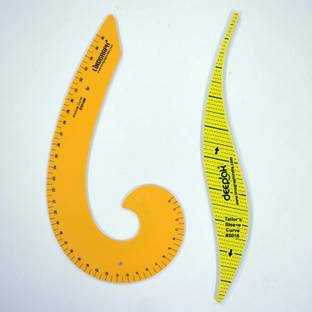 prabhas designs Hard Yellow French Curve and arm hole curve combo 2pcs Drafting Kit