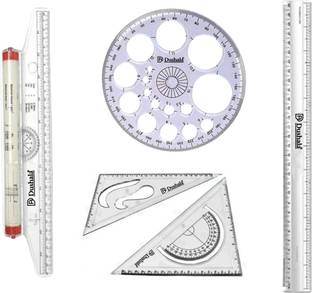 DUSHALA Roller scale, Set squares, Pro circle, Long scale for Engineering drawing Drafting Kit