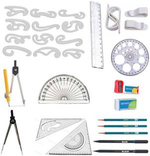 Book birds Engineering drawing instruments- french curves, pro circle, setsquares Drafting Kit