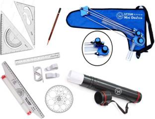 Uttam Mini drafter, sheet holder box, Roller scale, pro circle for Engineering drawing Drafting Kit